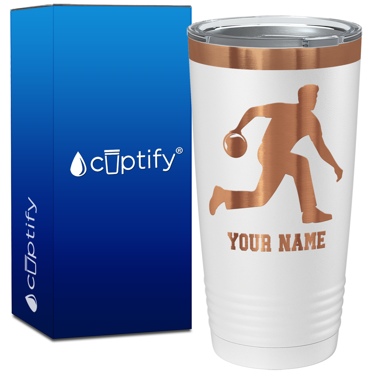 Personalized Bowler on 20oz Tumbler