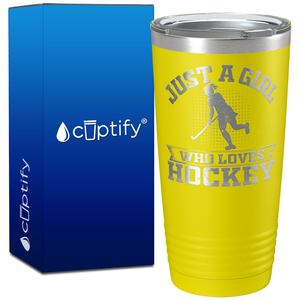 Just a Girl Who Loves Hockey Player Silhouette on 20oz Tumbler