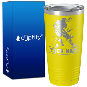 Personalized Skating Hockey Player on 20oz Tumbler