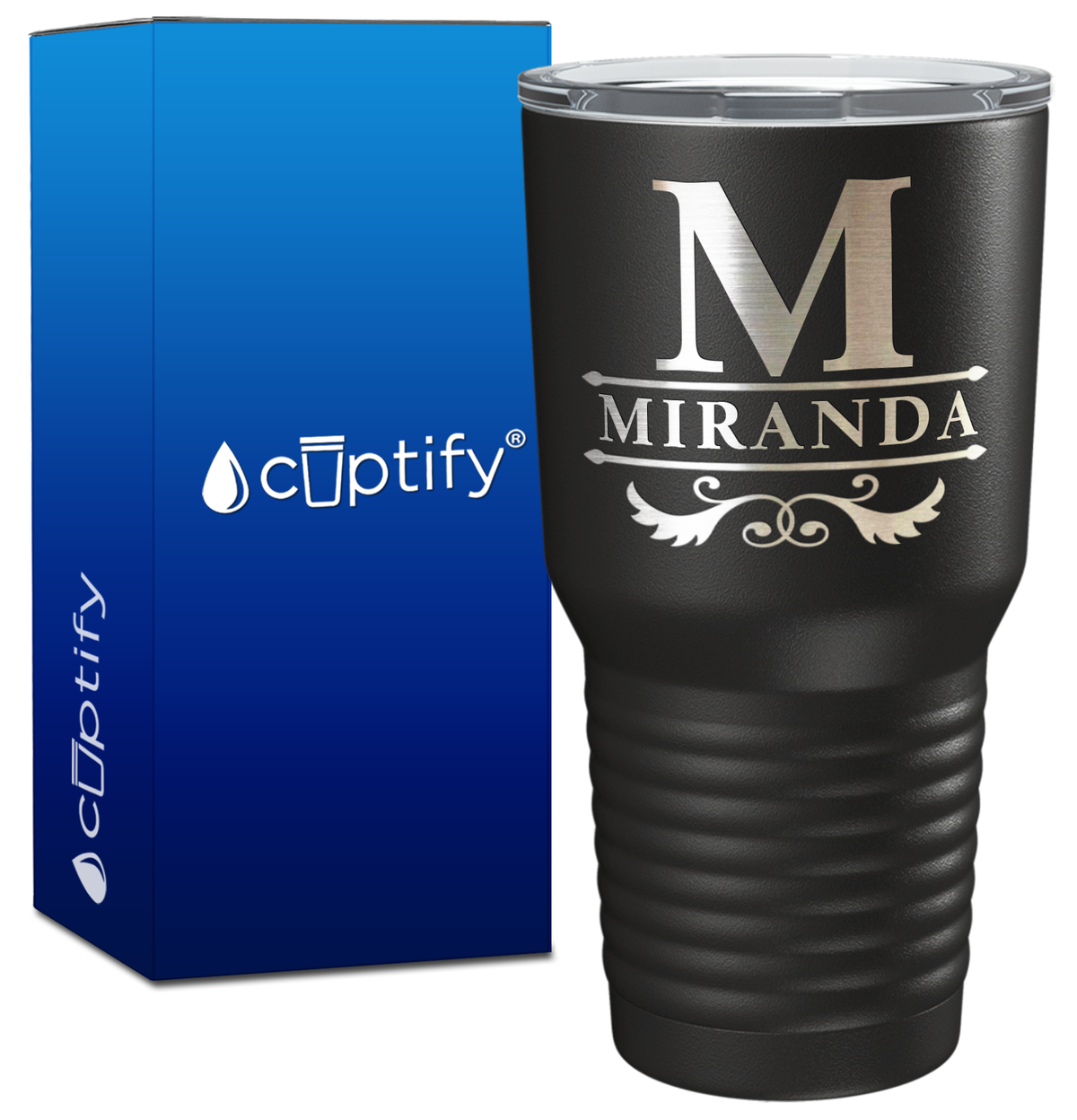 Personalized Initial Style Engraved on 30oz Tumbler