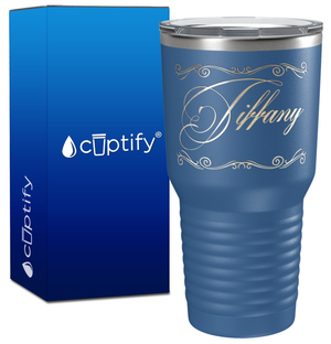 Personalized Scroll Script Engraved on 30oz Tumbler