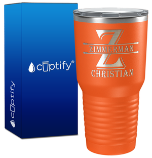 Personalized Initial Block Engraved on 30oz Tumbler