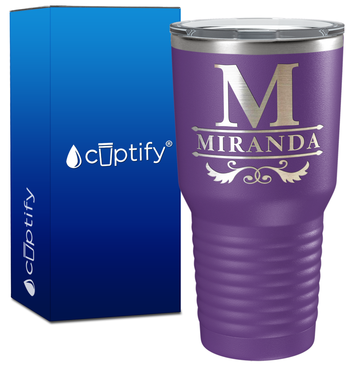 Personalized Initial Style Engraved on 30oz Tumbler