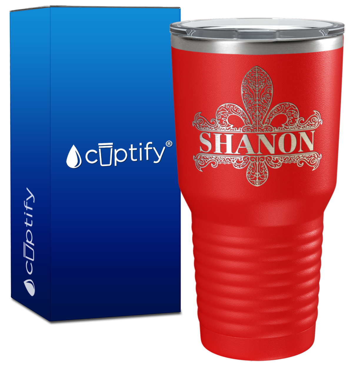 Personalized Fleur de Lis Engraved on 30oz Tumbler