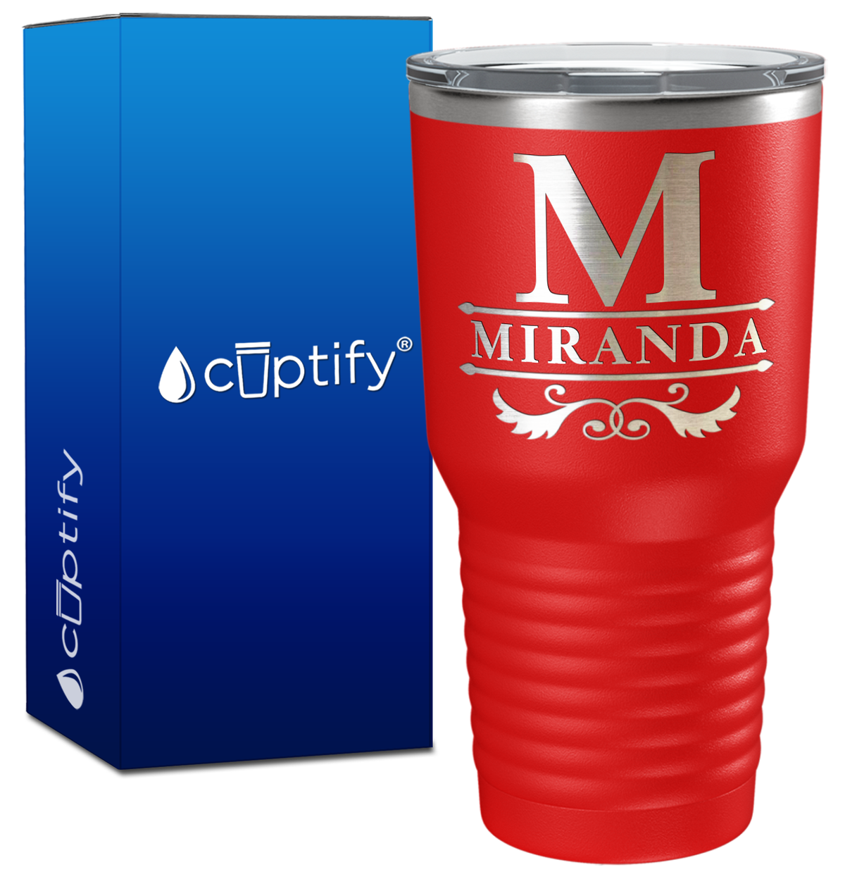 Personalized Initial Style Engraved on 30oz Tumbler