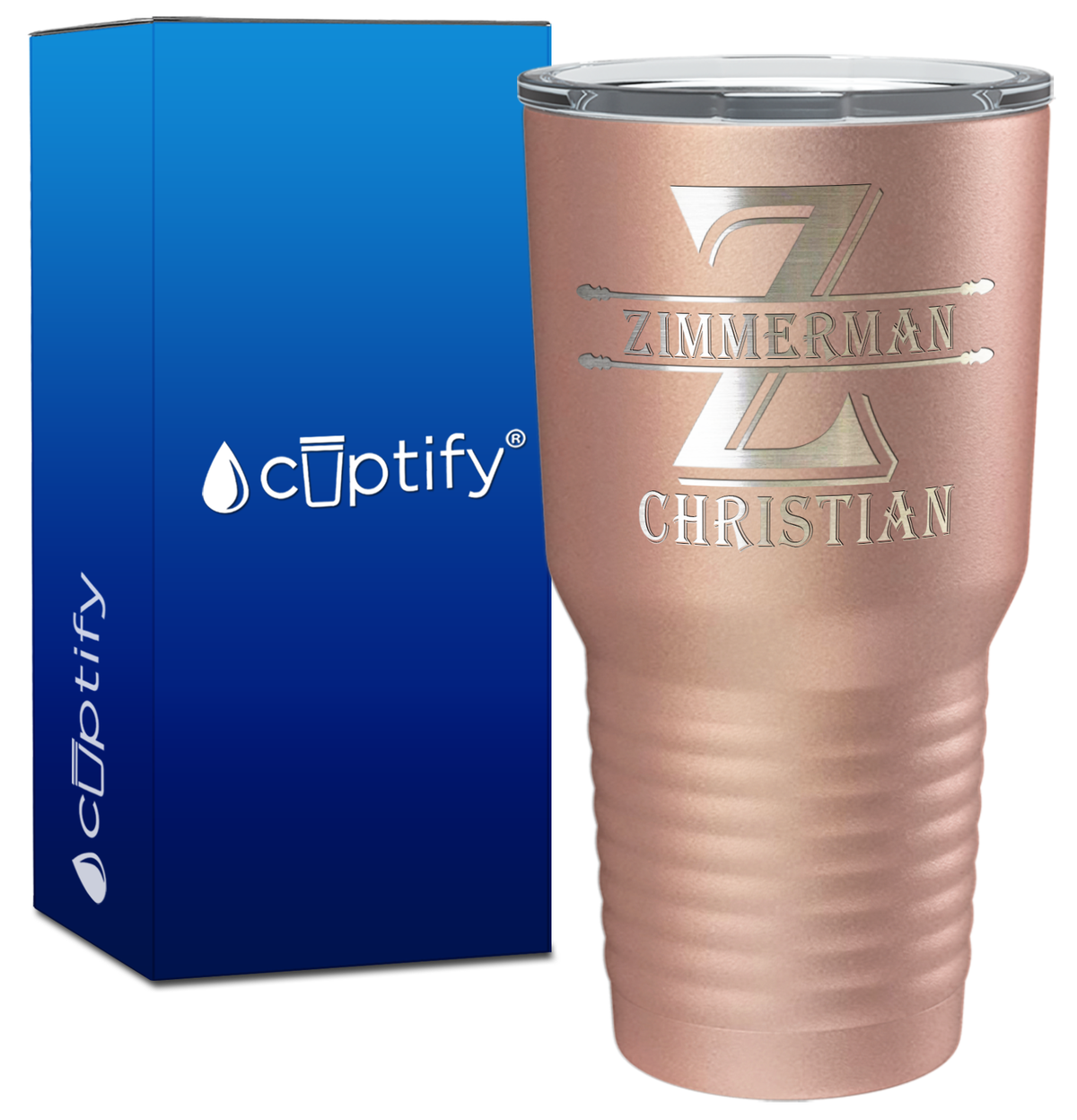 Personalized Initial Block Engraved on 30oz Tumbler