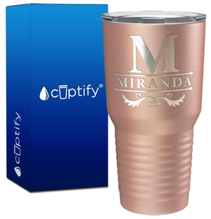 Personalized Initial Style Engraved on 30oz Tumbler