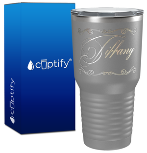 Personalized Scroll Script Engraved on 30oz Tumbler