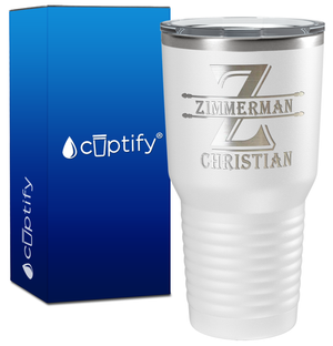 Personalized Initial Block Engraved on 30oz Tumbler