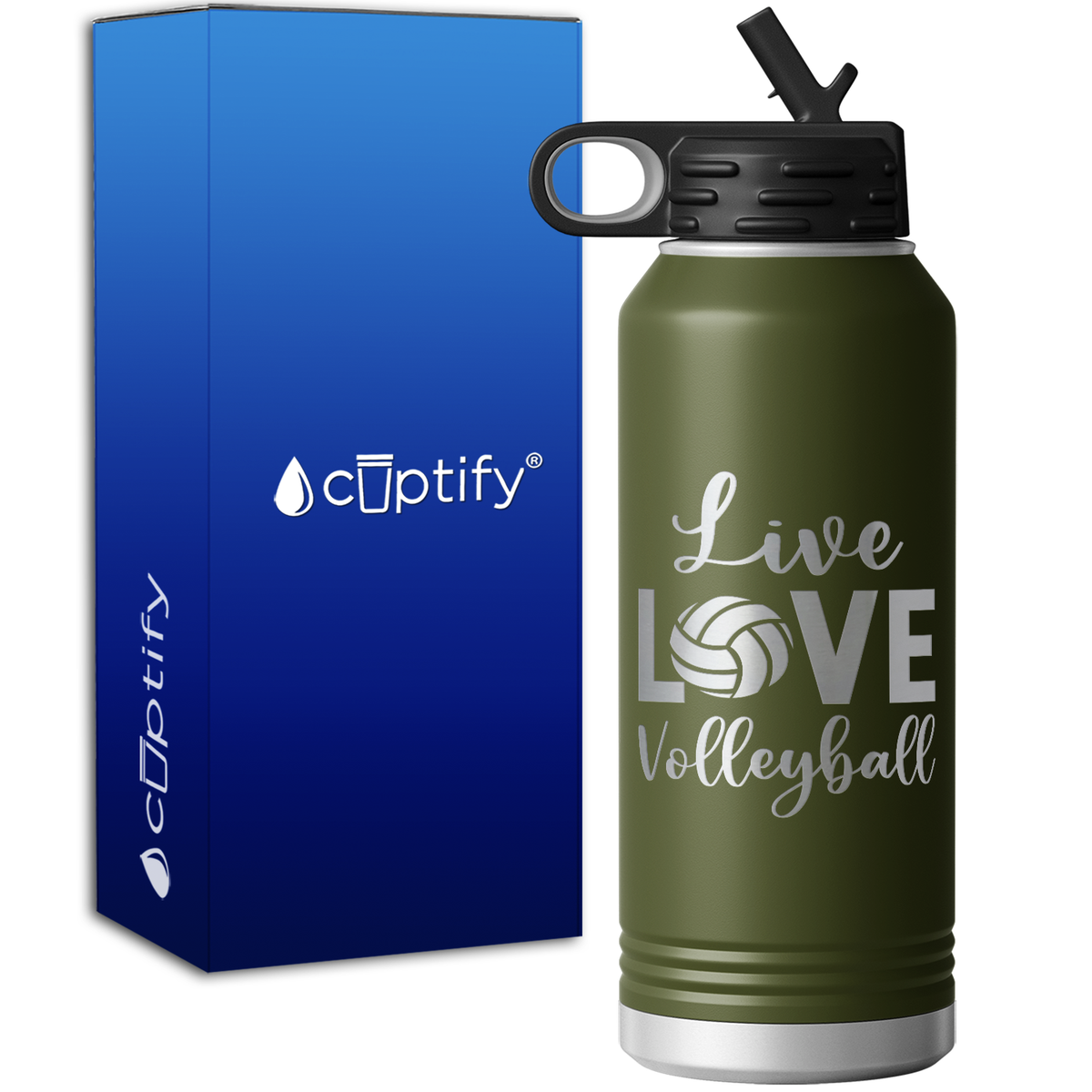 Live Love Volleyball 32oz Sport Water Bottle