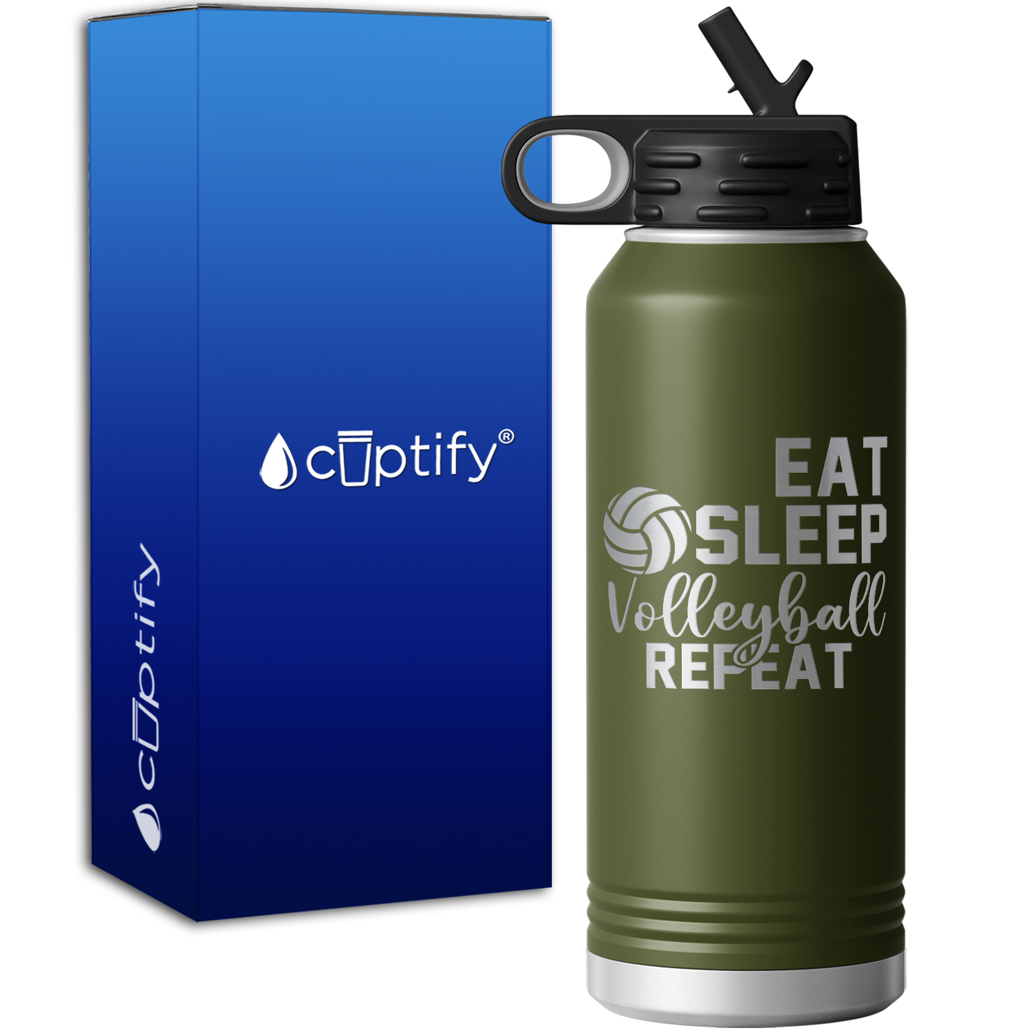 Eat Sleep Volleyball Repeat 32oz Sport Water Bottle