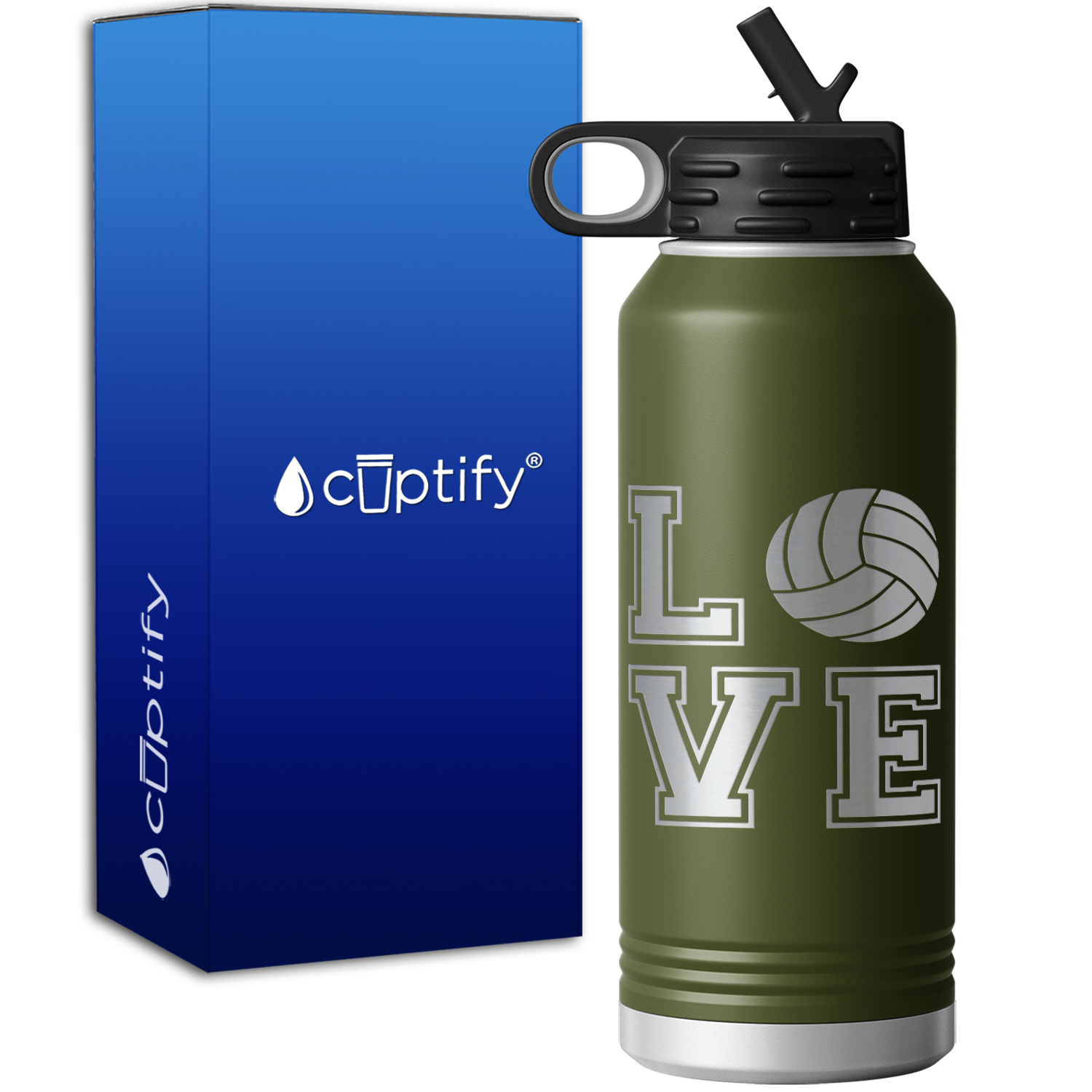 Volleyball Love 32oz Sport Water Bottle