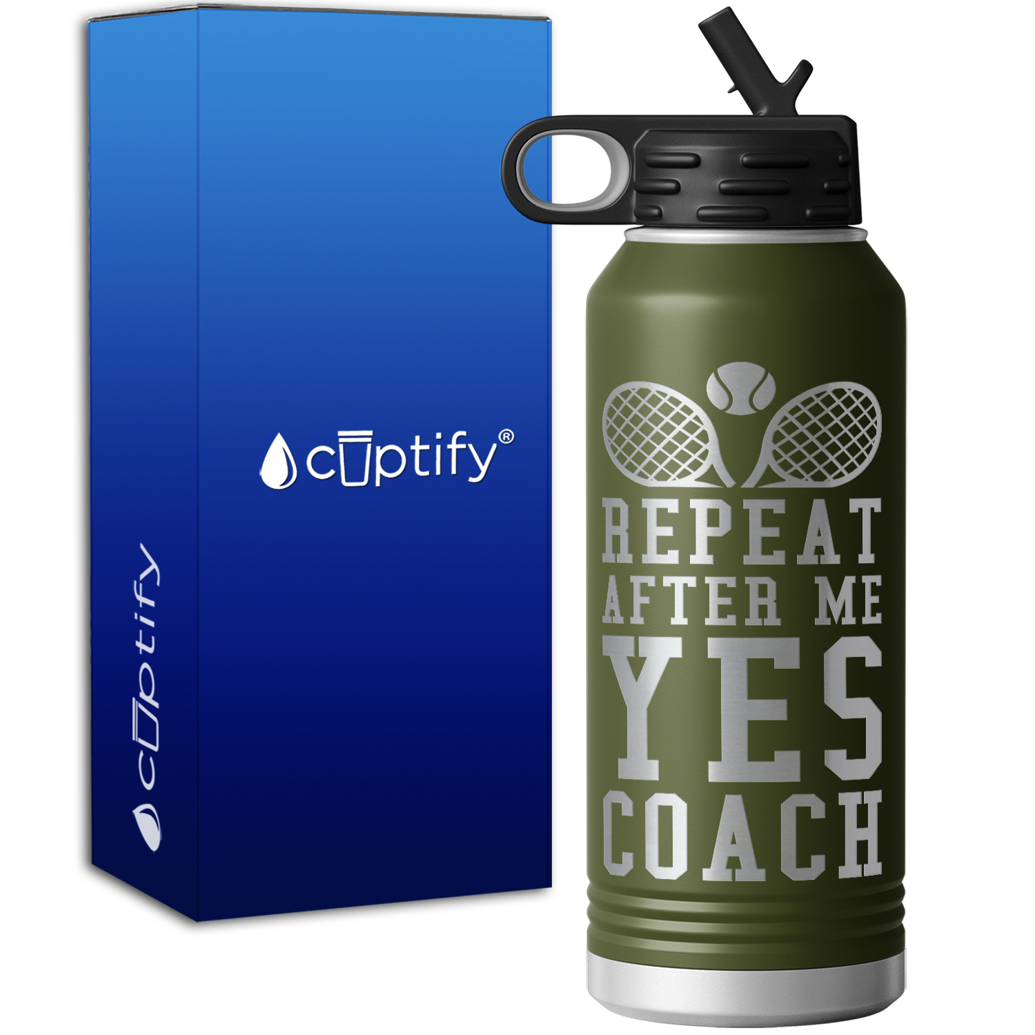 Repeat After Me Yes Coach 32oz Sport Water Bottle