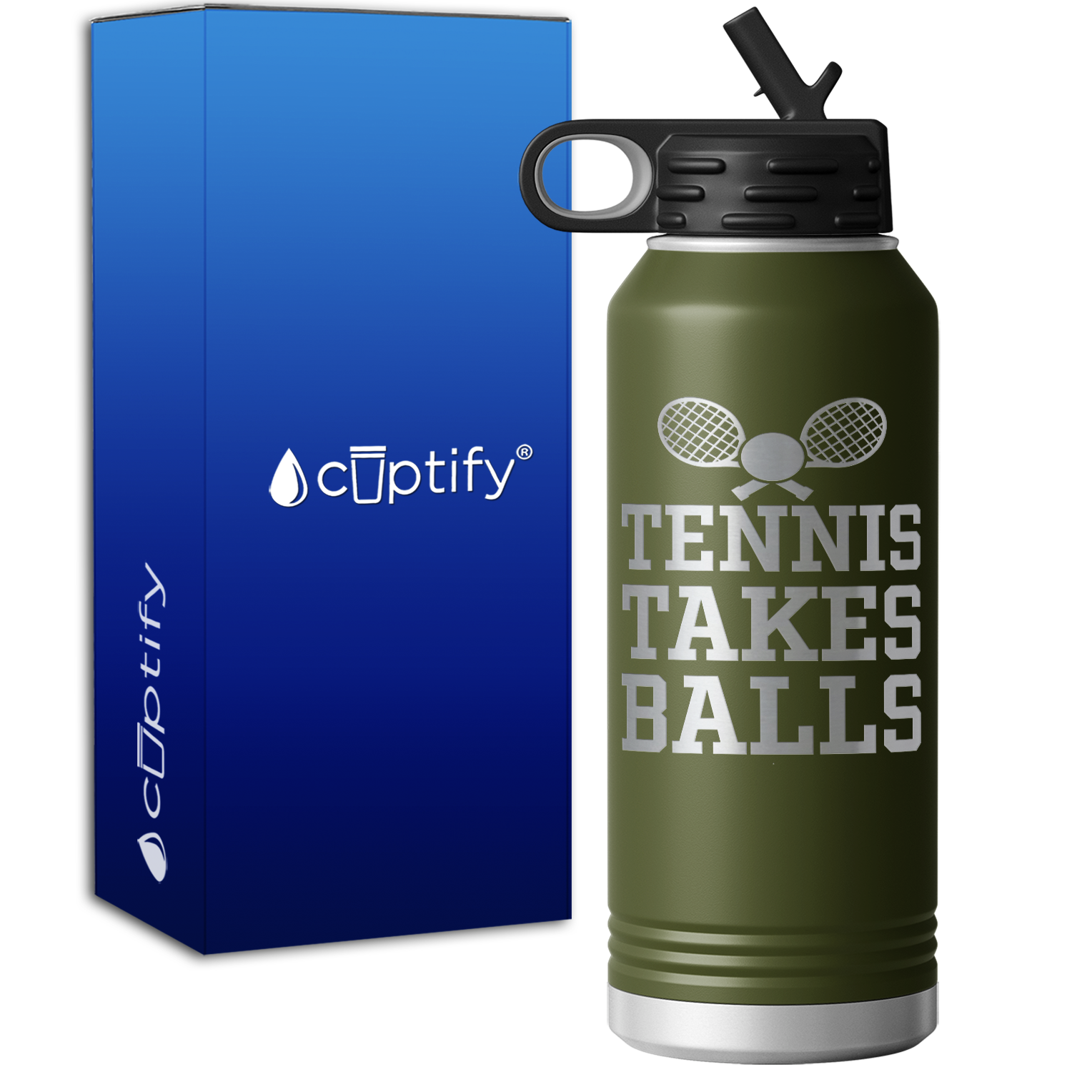 Tennis Takes Balls 32oz Sport Water Bottle