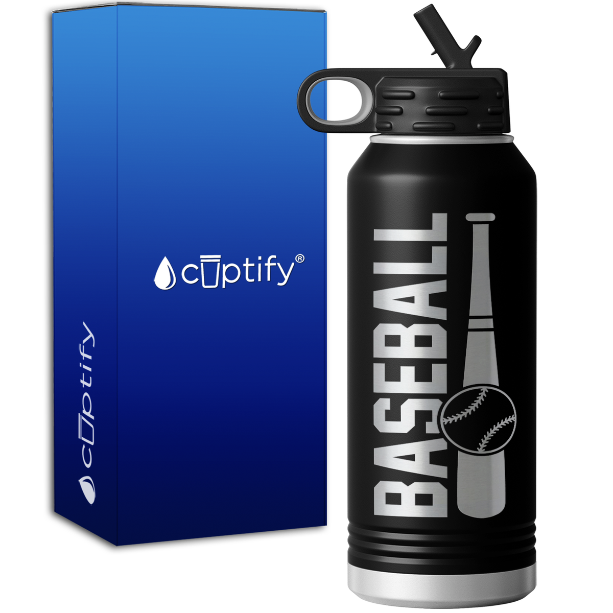 Baseball Bat and Ball 32oz Sport Water Bottle