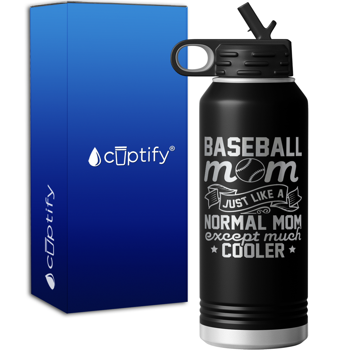 Baseball Mom Just Like a Normal Mom  32oz Sport Water Bottle