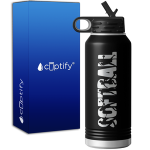 Softball Players Skinny 32oz Sport Water Bottle