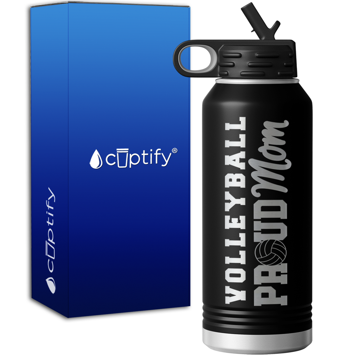 Proud Volleyball Mom 32oz Sport Water Bottle