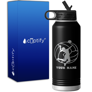 Personalized Name Volleyball 32oz Sport Water Bottle