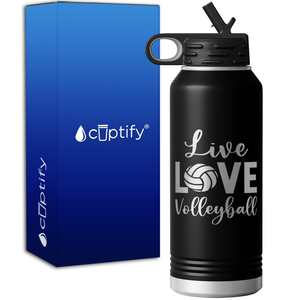 Live Love Volleyball 32oz Sport Water Bottle
