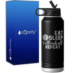 Eat Sleep Volleyball Repeat 32oz Sport Water Bottle