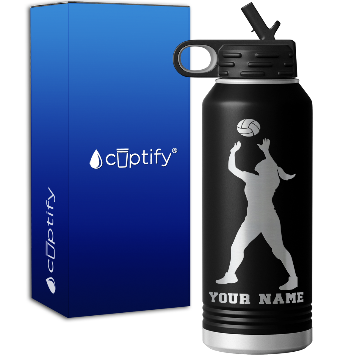 Personalized Volleyball Girl 32oz Sport Water Bottle