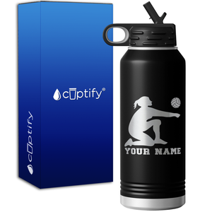 Personalized Volleyball Girl Bumping 32oz Sport Water Bottle