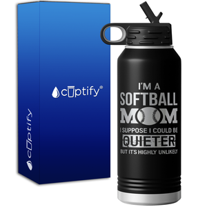 I'm a Softball Mom 32oz Sport Water Bottle