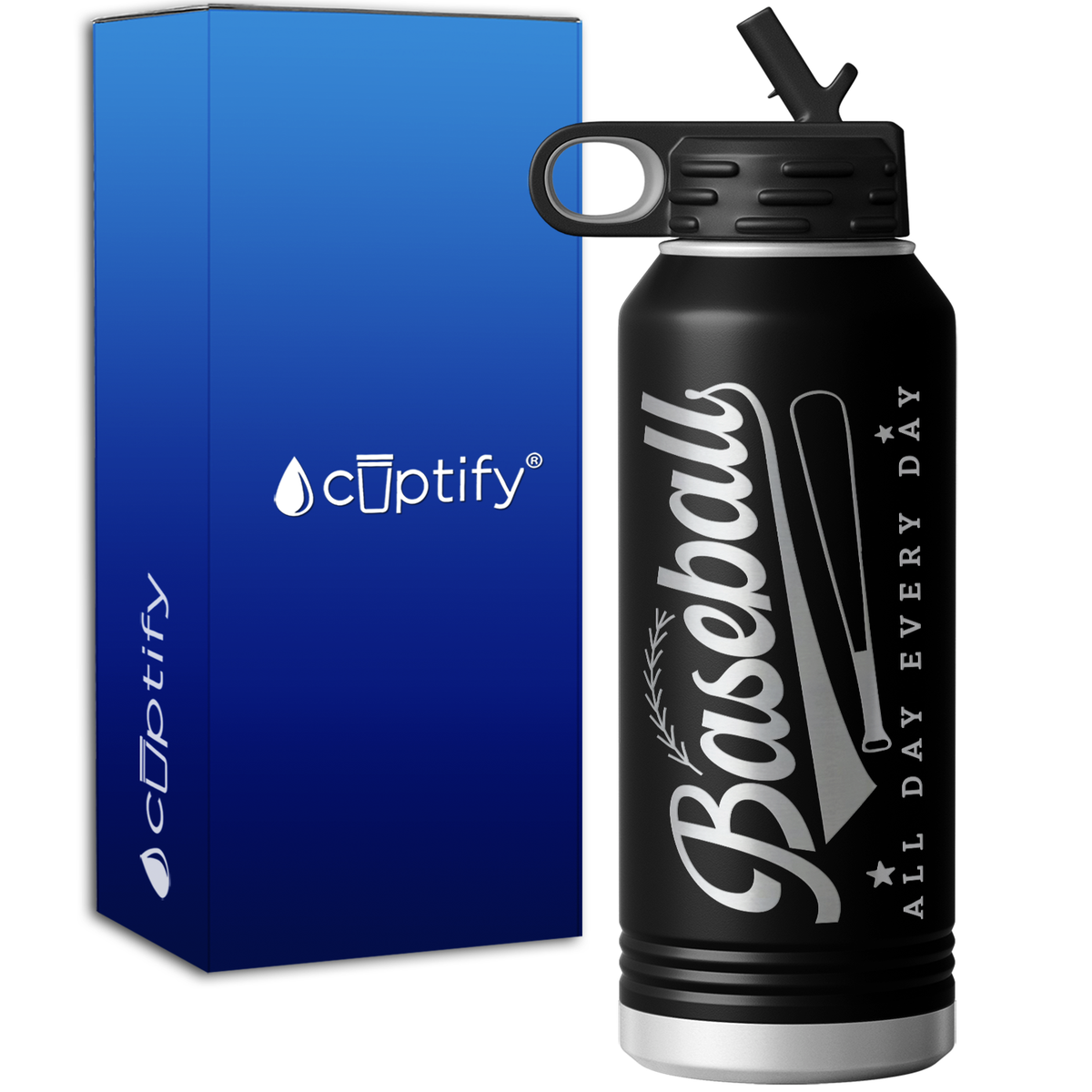 Baseball All Day Every Day 32oz Sport Water Bottle