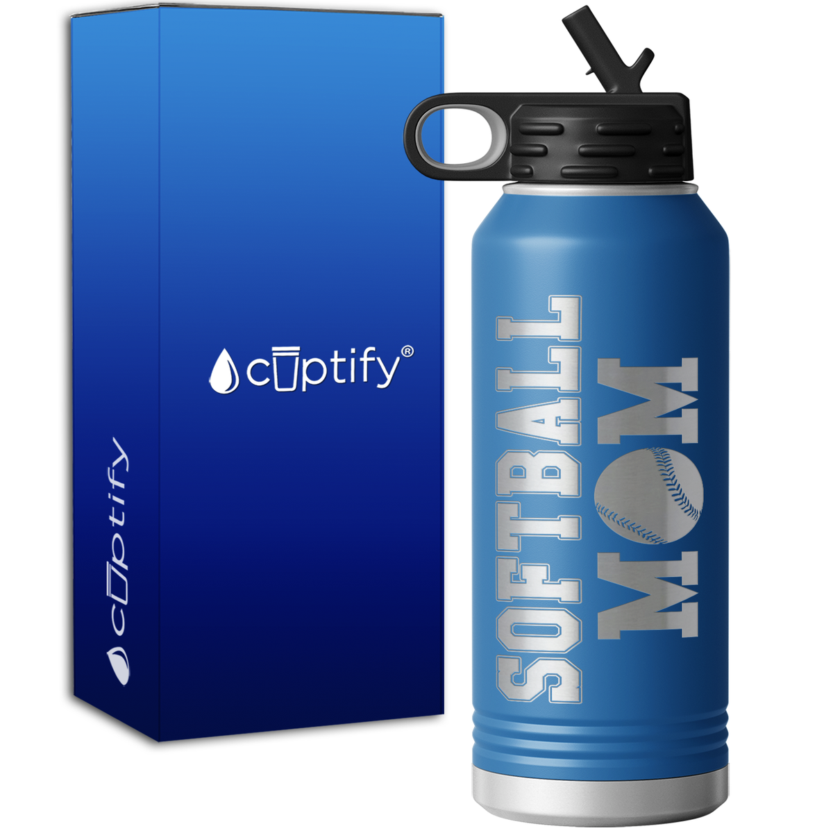 Mom Softball 32oz Sport Water Bottle