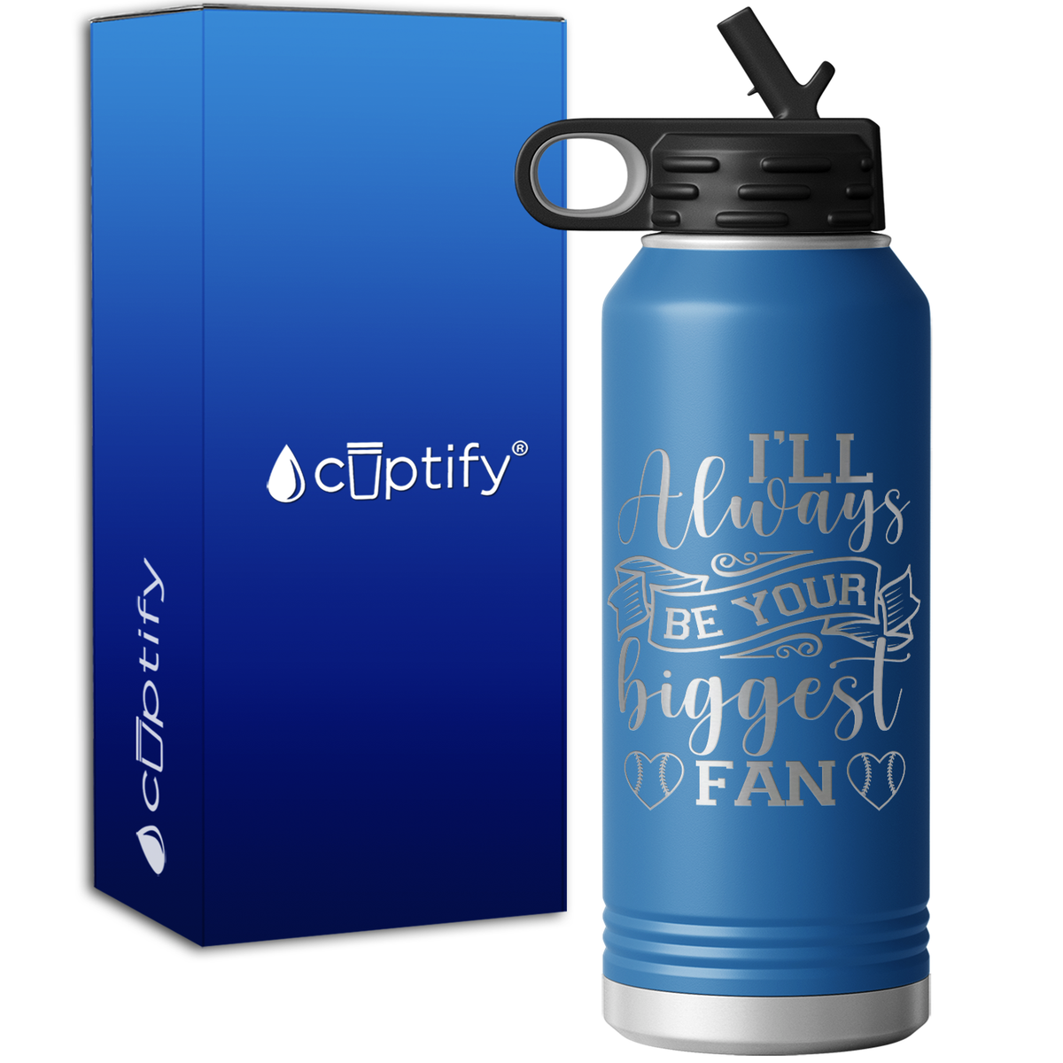 I'll Always Be Your Biggest Fan Baseball 32oz Sport Water Bottle