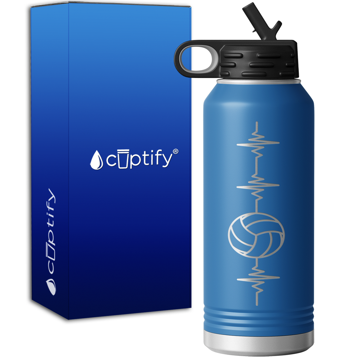 Heart Beat Pulse Volleyball 32oz Sport Water Bottle