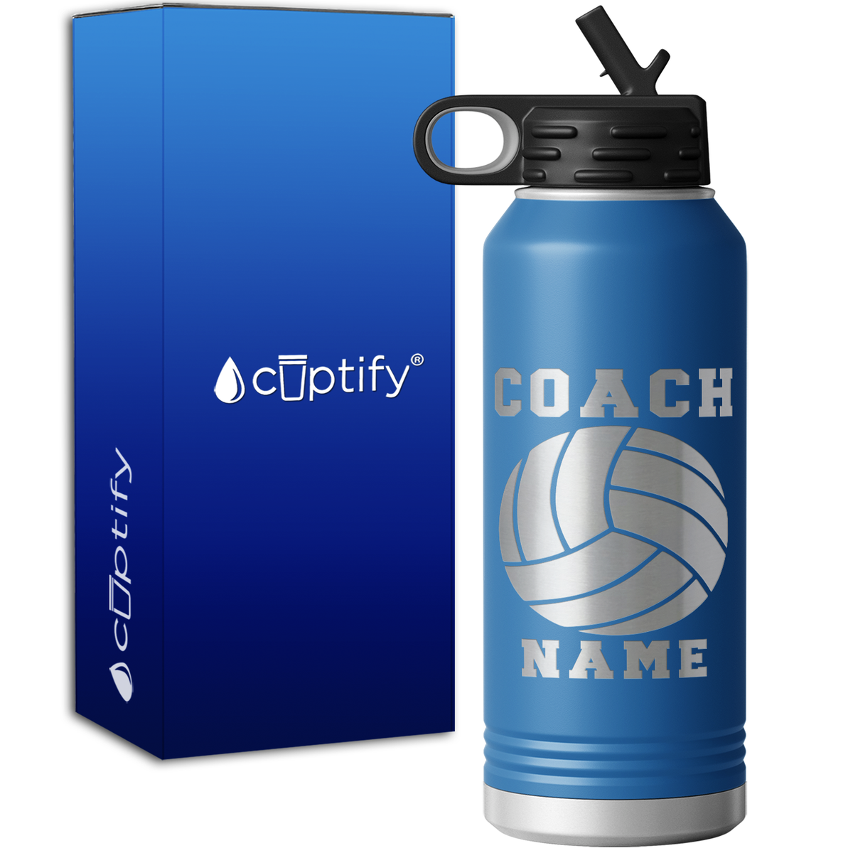 Personalized Coach Volleyball 32oz Sport Water Bottle