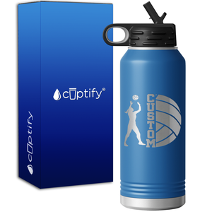 Custom Name Volleyball Player 32oz Sport Water Bottle