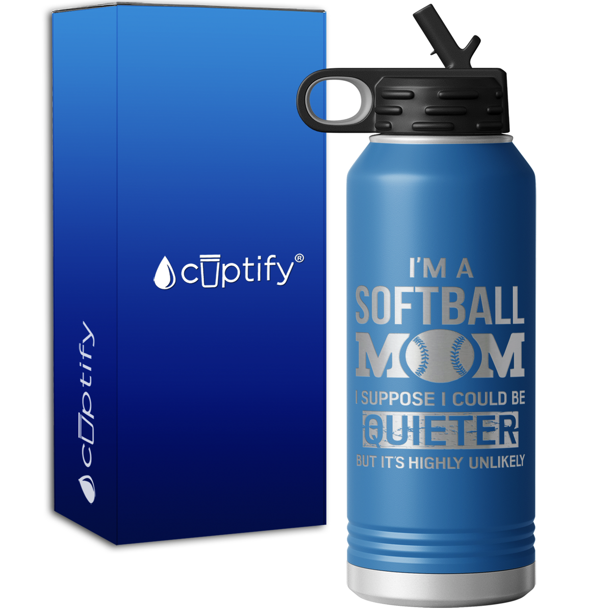 I'm a Softball Mom I Suppose I Could be Quieter 32oz Sport Water Bottle