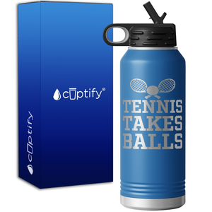 Tennis Takes Balls 32oz Sport Water Bottle