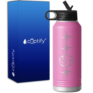 Heart Beat Pulse Volleyball 32oz Sport Water Bottle
