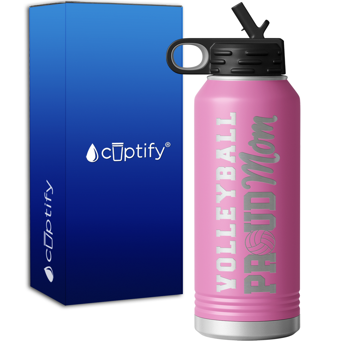 Proud Volleyball Mom 32oz Sport Water Bottle