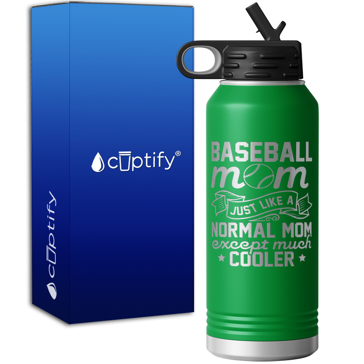 Baseball Mom Just Like a Normal Mom  32oz Sport Water Bottle