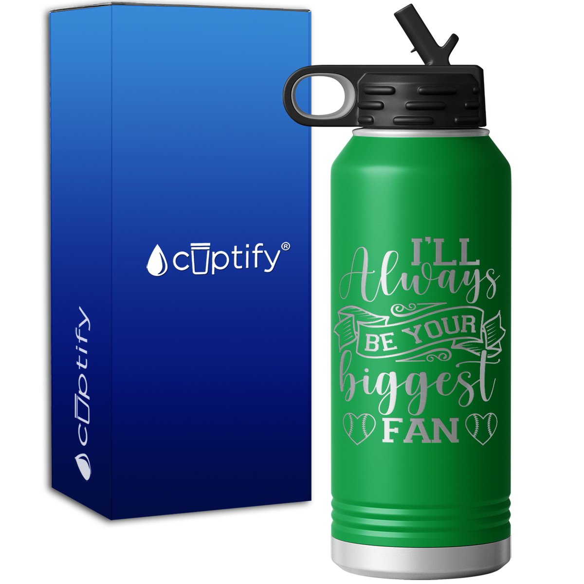 I'll Always Be Your Biggest Fan Baseball 32oz Sport Water Bottle