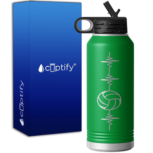 Heart Beat Pulse Volleyball 32oz Sport Water Bottle