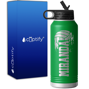 Personalized Flying Volleyball 32oz Sport Water Bottle