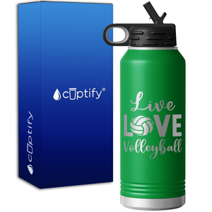 Live Love Volleyball 32oz Sport Water Bottle