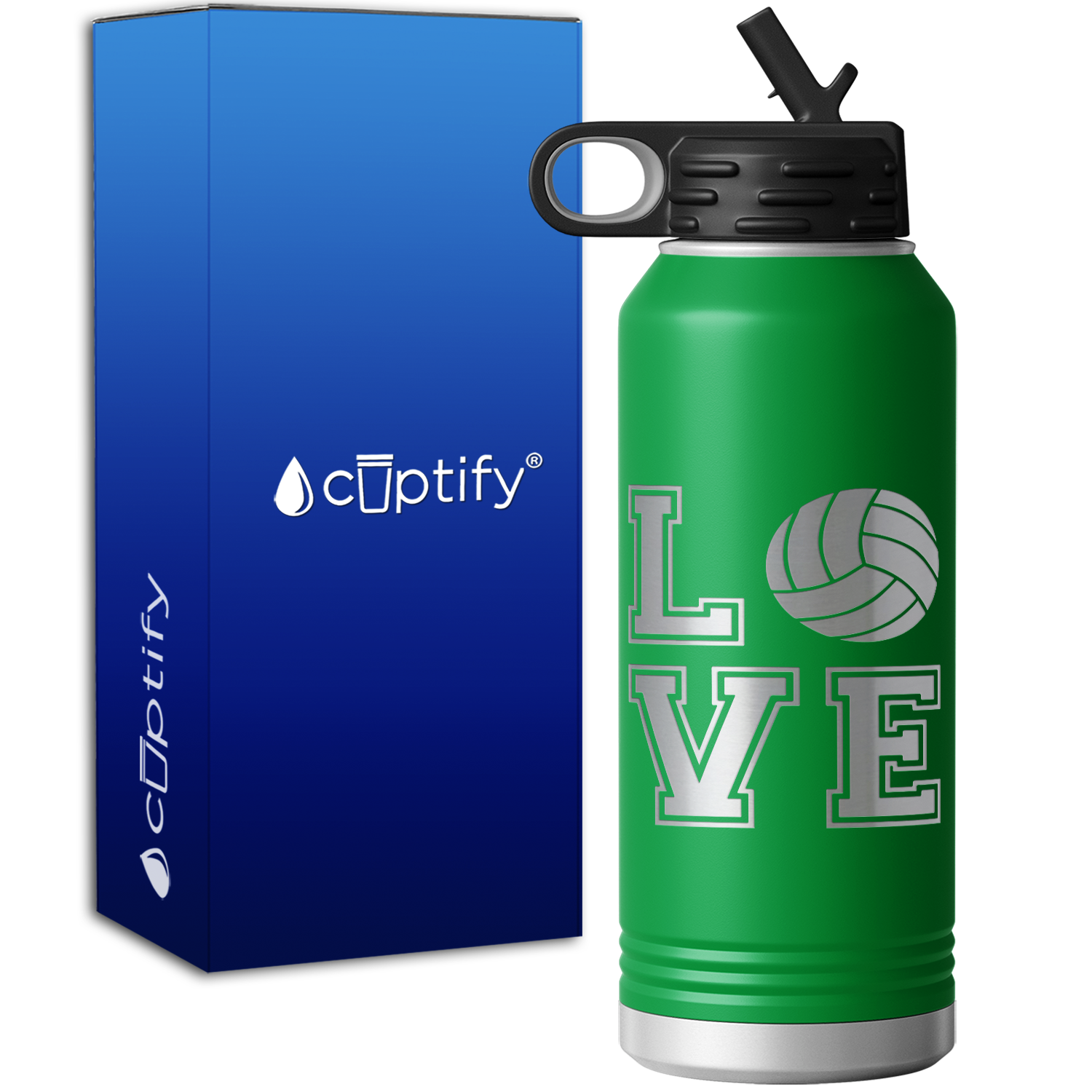 Volleyball Love 32oz Sport Water Bottle