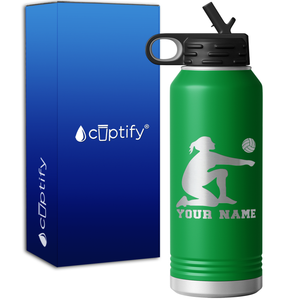 Personalized Volleyball Girl Bumping 32oz Sport Water Bottle