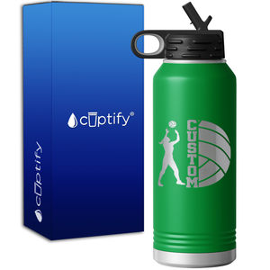 Custom Name Volleyball Player 32oz Sport Water Bottle