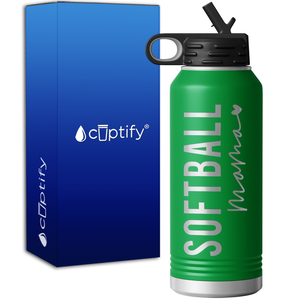Softball Mama 32oz Sport Water Bottle