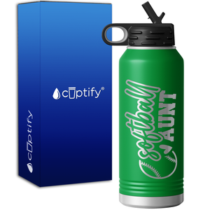 Softball Aunt 32oz Sport Water Bottle
