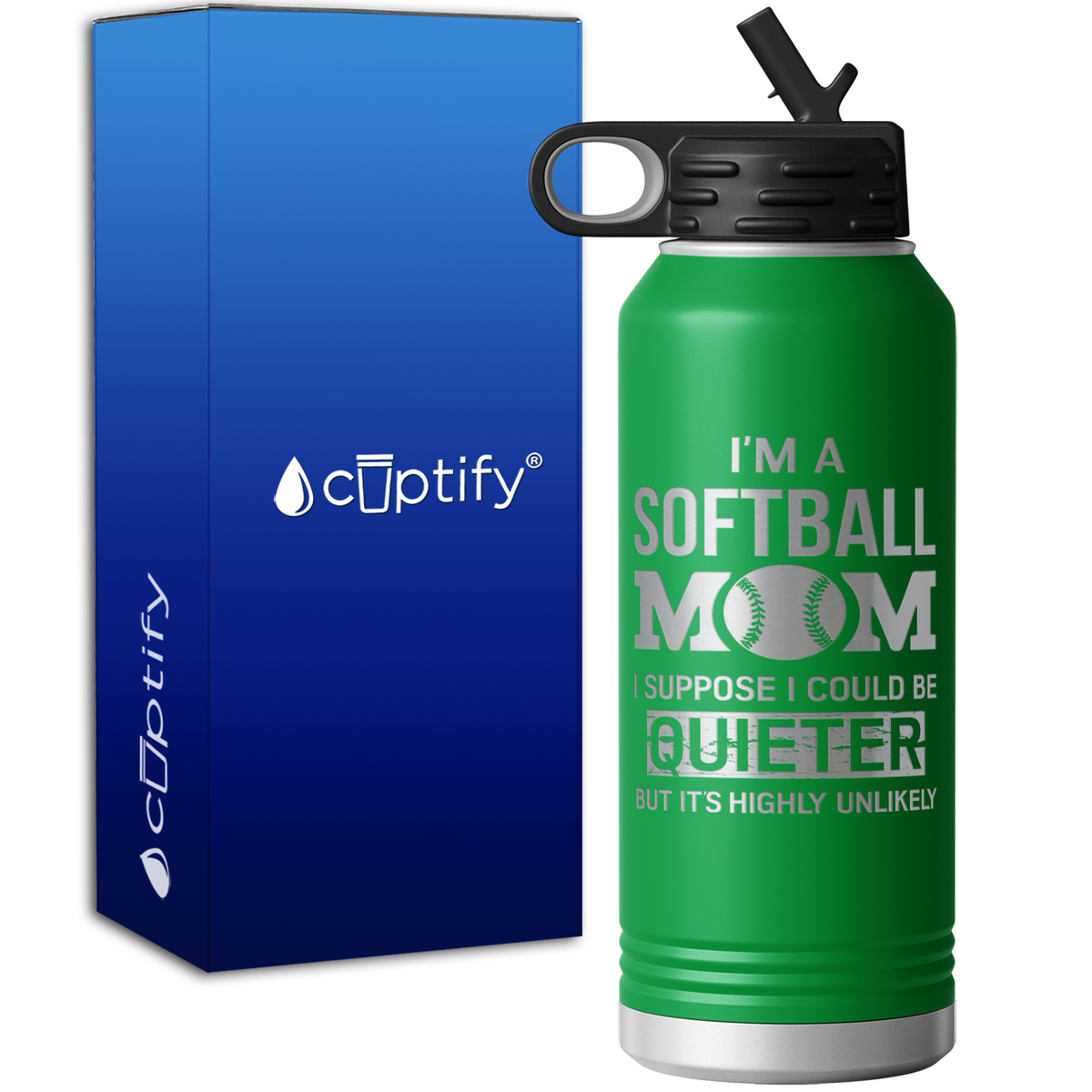 I'm a Softball Mom 32oz Sport Water Bottle