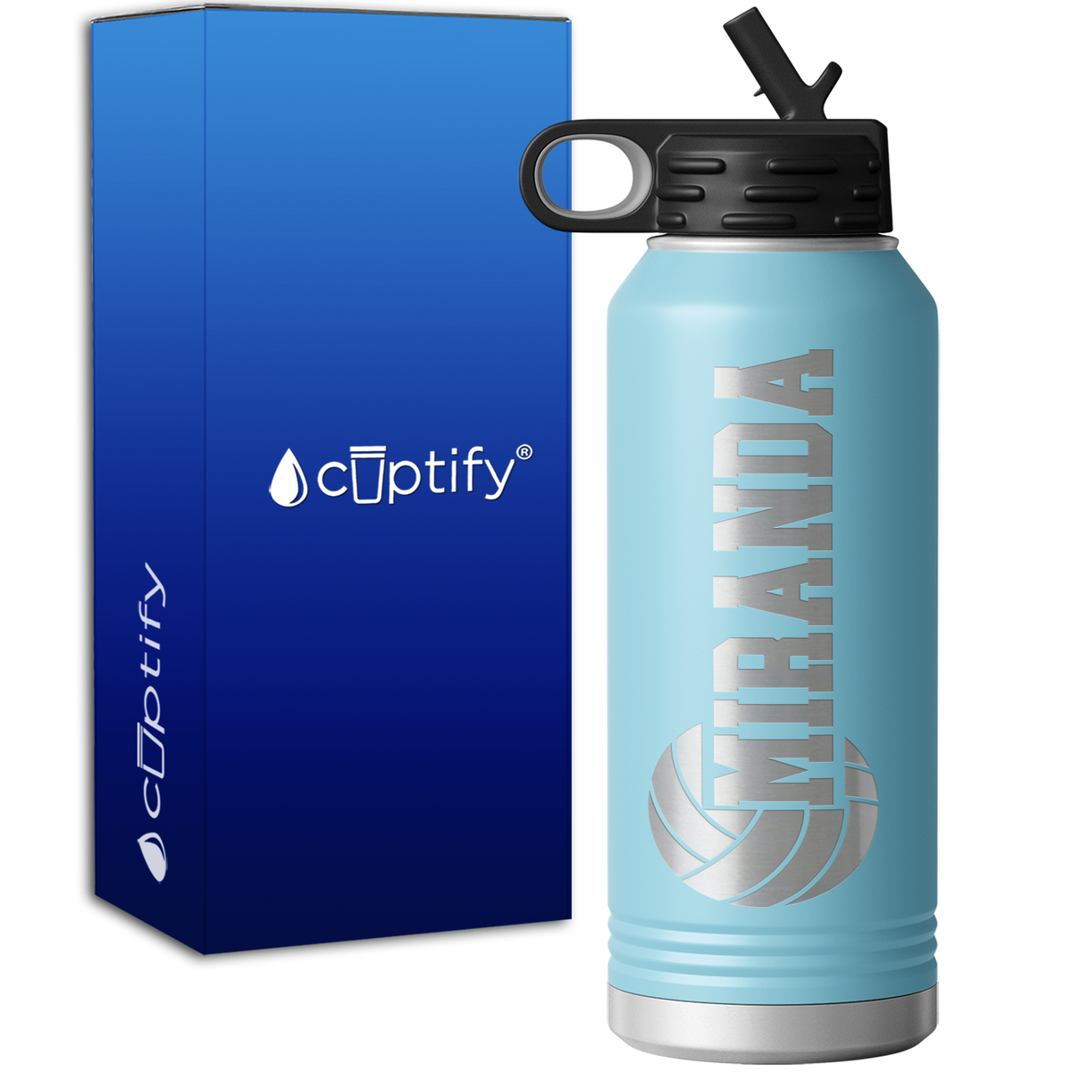 Personalized Name Volleyball 32oz Sport Water Bottle